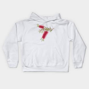 Australian Flora ~ Red Bottle Brush Kids Hoodie